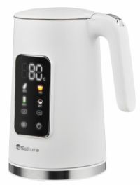 Миниатюра: Чайник эл. 1,7л 2200Вт,сенсорный дисплей,5 темп.режимов,белыйSAKURA