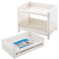 Миниатюра: Этажерка настольная пласт. 2-х ярусная (240*180*150мм) белая