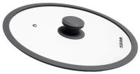 Миниатюра: Крышка стекло 28см, плоская, силиконовый обод и ручка, пароотвод Attribute NOVA (6)
