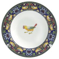 Миниатюра: Тарелка суповая 21,5см 300мл Клубника (голубой) фарфор