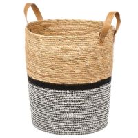 Миниатюра: Корзина хоз. 34*40см, круглая, плетеная, хлопок