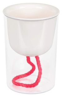 Миниатюра: Кашпо пласт. 0,28л (95*135мм), с фитильным поливом для суккулентов Греви белое