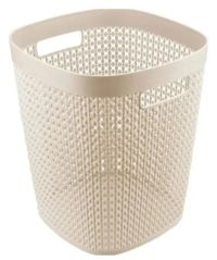 Миниатюра: Корзина (ведро) для мусора (бумаг) пласт. 10л (230*230*270мм), с ручками Пирула латте