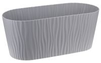 Миниатюра: Горшок для цветов пласт. 4,2л (330*150*135мм), овальное с вкладышем Волна серый