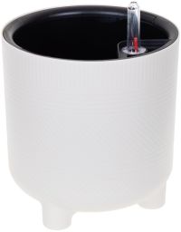 Миниатюра: Кашпо пласт. 13,5л (275*275*287мм), со вставкой и автополивом ШЭНК белое