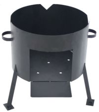 Миниатюра: Учаг (печь) для казана (котла) 50л (d600мм), без дверцы, сварные ножки, черный@