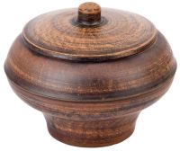 Миниатюра: Горшок для запекания (жаркого) керамика 0,6л 13*14см, Гладкая