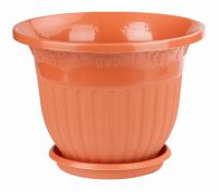 Миниатюра: Горшок для цветов пласт. 7л (292*292*220мм), с поддоном Лозанна коричневый (20)