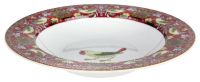 Миниатюра: Тарелка суповая 21,5см 300мл Клубника красный фарфор