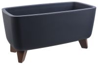 Миниатюра: Кашпо пласт. 6,5л (390*200*195мм), со вставкой на ножках, овальное Флориан цвет графит