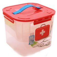 Миниатюра: Контейнер пласт. 7л (230*230*180мм), ручка, бокс-вкладыш Аптечка