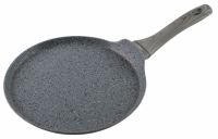 Миниатюра: Сковорода блинная (блинница) ал. 260мм, пласт. ручка а/п индукция GRANIT серая (6)