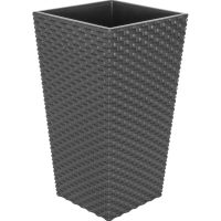 Миниатюра: Кашпо пласт. 47л (320*320*565мм), со вставкой 18л РОТАНГ коричневый