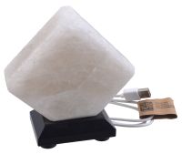 Миниатюра: Лампа настольная соляная 10*9*7см Кубик LED (диод цветной) USB белая соль