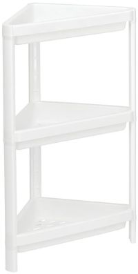 Миниатюра: Этажерка пласт. 3-х секционная (440*335*710мм), угловая, полки выдерживают 20кг IDEA белая