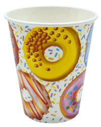 Миниатюра: Стакан бумажный 250мл в наборе 6шт Пончики
