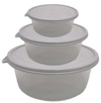 Миниатюра: Набор контейнеров пласт. 3шт (0,5л; 1л; 1,7л), для продуктов круглые Сальваро цвет микс