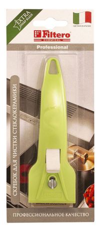 Миниатюра: Скребок для стеклокерамических плит нерж. и пласт., Filtero зеленый