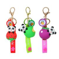 Миниатюра: Брелок 5,5*10см, Мишки и фрукты, пластик, металлический карабин, петля из ПВХ, 3 дизайна