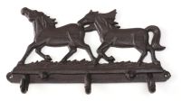 Миниатюра: Крючки настенные декоративные «Двойка коней», чугун, 30*4*18 см