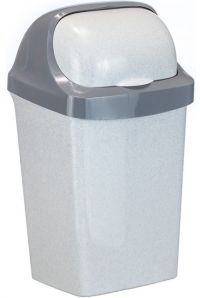 Миниатюра: Контейнер для мусора пласт. 25л (278*319*578мм), сдвижная крышка РОЛЛ ТОП мрамор