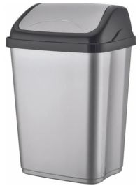 Миниатюра: Контейнер для мусора пласт. 5л (300*160*200мм), плавающая крышка HOBBY LIFE VITTORIO серый