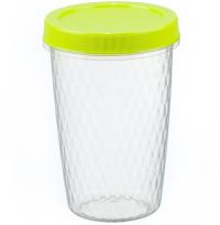 Миниатюра: Емкость (банка) пласт. 1л (110*110*165мм), круглая, цвет крышки микс