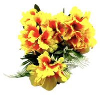 Миниатюра: Цветы искусственные Букет Гибискус 9гол. 52см  желтый+оранжевый 24-G9-1@