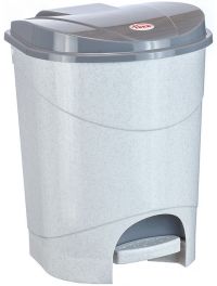 Миниатюра: Контейнер для мусора пласт. 7л (215*230*290мм), с педалью IDEA голубой мрамор