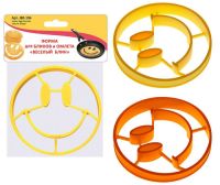 Миниатюра: Форма для выпечки (блинов, омлета) силикон 12*12*2см Веселый блин цвет микс