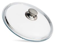 Миниатюра: Крышка стекло 20см, нерж. ручка без ободка низкая Горница (10)