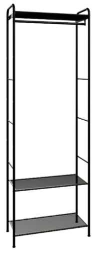 Миниатюра: Вешалка гардеробная Монако 23 с двумя полками Черный (660*310*1910)