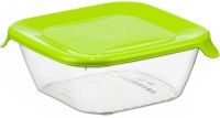 Миниатюра: Контейнер пласт. 0,25л (105*105*45мм), квадрат, для пищевых продуктов, цвет крышки микс