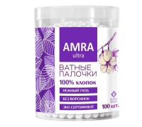 Миниатюра: Ватные палочки 100шт Amra банка