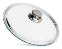 Миниатюра: Крышка стекло 24см, нерж. ручка без ободка низкая Горница (9)