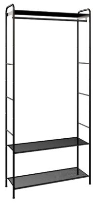 Миниатюра: Вешалка гардеробная Монако 33 с двумя полками Черный (880*310*1910)