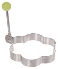 Миниатюра: Форма кулинарная для гарнира (жарки яиц) нерж. 10*10*1,5см, с ручкой Ромашка