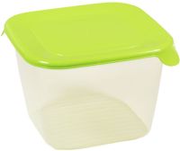 Миниатюра: Контейнер пласт. 0,45л (105*105*70мм), квадрат, для пищевых продуктов, цвет крышки микс