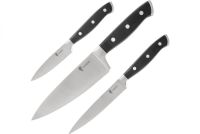 Миниатюра: Набор ножей нерж. 3шт (шеф-нож, универсальный, овощной), клепаные пласт. ручки Leonord meister
