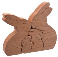 Миниатюра: Сувенир-пазл Семья кроликов, 4 шт ,12*14,5 см