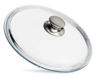 Миниатюра: Крышка стекло 26см, нерж. ручка без ободка низкая Горница (9)