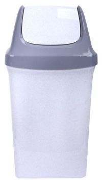 Миниатюра: Контейнер для мусора пласт. 15л (270*235*495мм), плавающая крышка СВИНГ мрамор