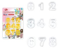 Миниатюра: Набор форм для выпечки печенья пласт. 9шт (4,5*3,5*1,8см) Цифры цвет микс