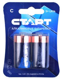 Миниатюра: Батарейка Старт LR14-BL2 N 20/160