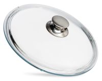 Миниатюра: Крышка стекло 28см, нерж. ручка без ободка низкая Горница (9)