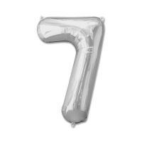 Миниатюра: Шар воздушный фольгированные цифра 7 серебро
