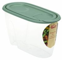 Миниатюра: Емкость для сыпучих продуктов пласт. 1,5л (90*195*110мм), прямоугольная, цвет крышки фисташка