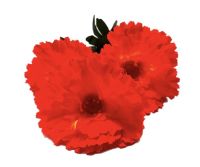 Миниатюра: Цветы искусственные Букет MAXI Гвоздика 3гол. 58см оранжевый+желтый  B-3-M-1@