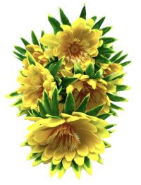 Миниатюра: Цветы искусственные Букет Хризантема 7шт 48см желтая 24-7-2 @