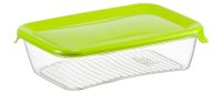 Миниатюра: Контейнер пласт. 0,5л (170*125*45мм), прямоугольный, для пищевых продуктов, цвет крышки салатовый